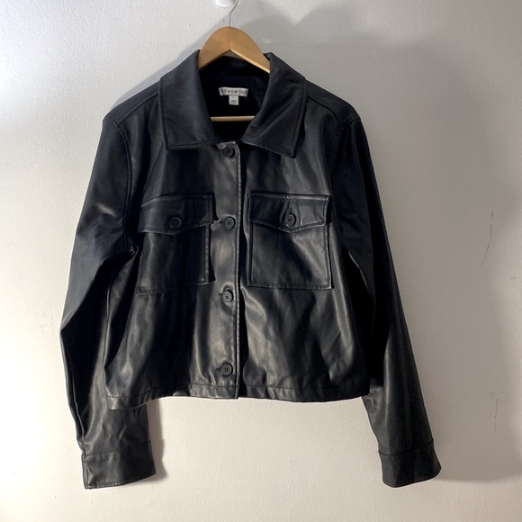 And Now This | Cropped Faux Leather Jacket - Picture 2 of 12
